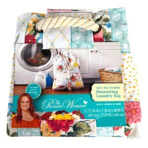 The Pioneer Woman Laundry Bag Sweet Rose Patchwork Rope Drawstring College Apt